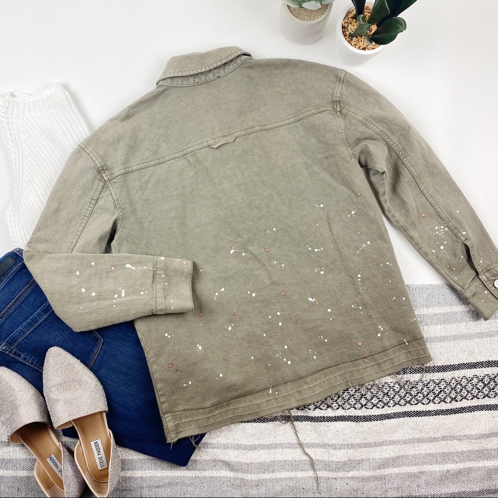 SPLENDID Green Distressed Olive Green Jacket XS - Picture 4 of 5